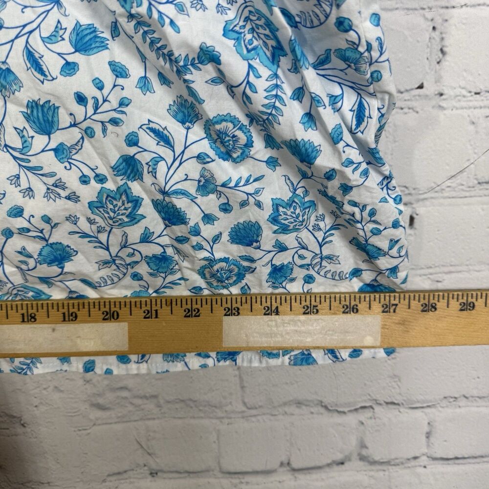 Draper James Blouse Women XXL Floral White Blue Cottage Boho Balloon Sleeve Top - Picture 9 of 12